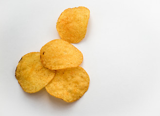 potato chips on a white background