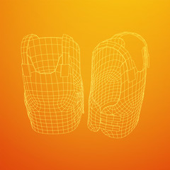 Police flak jacket or bulletproof vest. Bullet proof concept. Wireframe low poly mesh vector illustration.