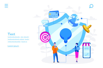 Payment security,  Online shopping , online payment. Vector illustration for web banner, infographics, mobile. Digital purchase. E commerce, e payment,
