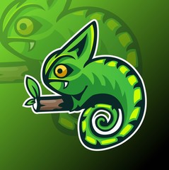 Chameleon esport mascot logo design
