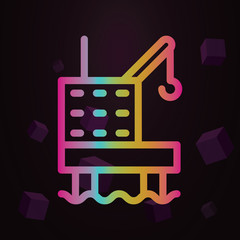 Platform oil line vector nolan icon Simple thin line, outline vector of Pollution icons for ui and ux, website or mobile application