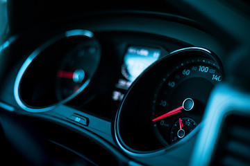 car dashboard and speedometer