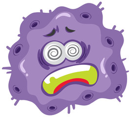 Single cell of virus with expression on the face