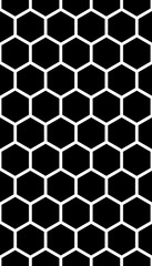 White honeycomb on a black background. Seamless texture. Isometric geometry. 3D illustration