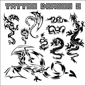 set of tattoo style tattoos