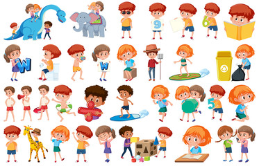 Obraz na płótnie Canvas Set of people cartoon character