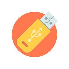 USB Stick Pendrive Icon Round Background