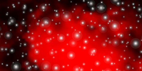 Dark Red vector background with small and big stars. Colorful illustration with abstract gradient stars. Pattern for new year ad, booklets.