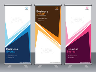 Business banner roll up set,standee banner template,Modern banner.