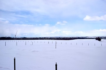 The view of snow in Hokkaido.