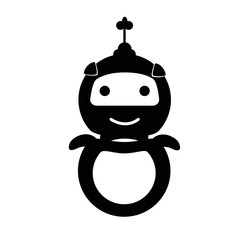 Chat bot icon on a white background. Cute cartoon robot in a flat style.