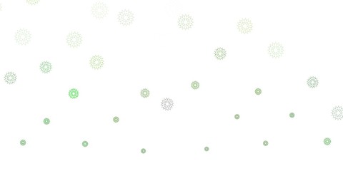 Light green vector doodle template with flowers.