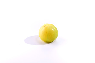 Indian gooseberry has medicinal properties separately on a white background.