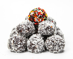 Chocolate balls with coconut