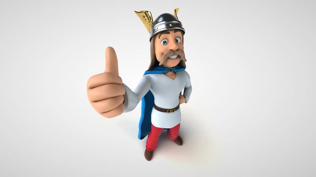 Fun 3D cartoon gaul character