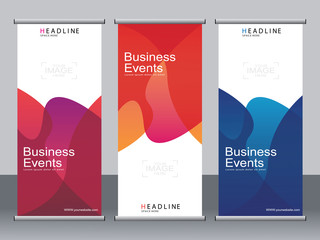 Business banner roll up set,standee banner template,Modern banner.