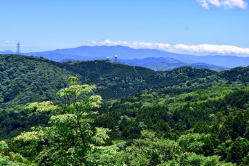 Fototapeta na wymiar Landscape with mountains in Hakone.