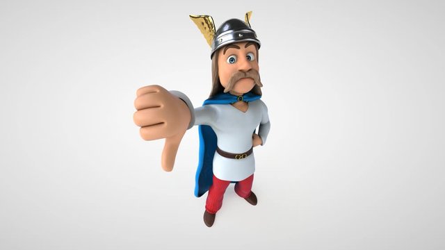 Fun 3D cartoon gaul character