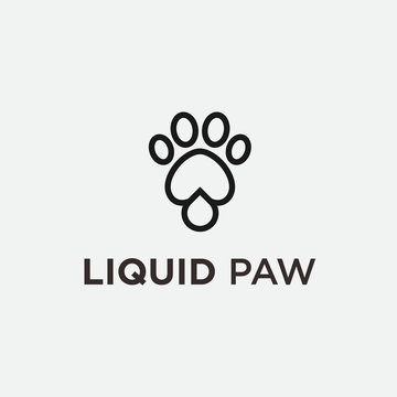 liquid paw logo. pet icon