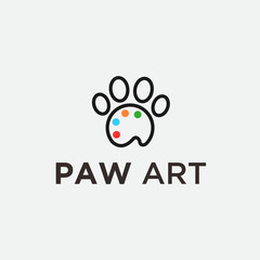 pet art logo. paw icon