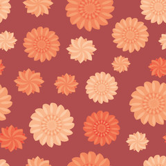 Fototapeta na wymiar Seamless repeating pattern of flowers