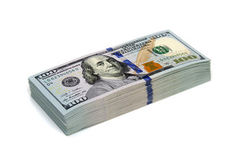 American dollars isolated on a white