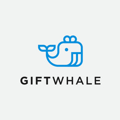 whale gift logo. whale icon