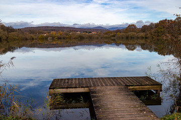 Étang des Forges lake in Belfort, France.