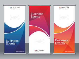 Business banner roll up set,standee banner template,Modern banner.