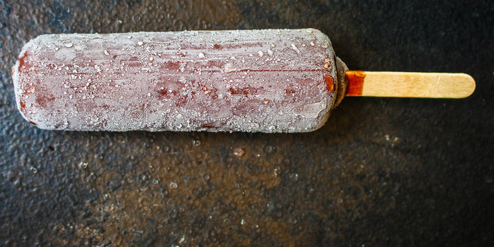 chocolate ice cream sweet dessert Menu concept healthy eating. food background top view copy space - Powered by Adobe