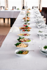 Wedding table for guests indoors.