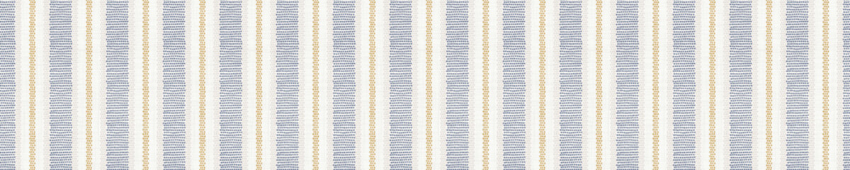Seamless french farmhouse stripe border pattern. Provence blue linen shabby chic style. Hand drawn texture. Yellow blue banner background. Modern textile ribbon trim
