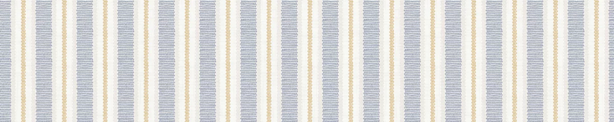 Foto op Plexiglas Naadloze Franse boerderij streep grenspatroon. Provence blauw linnen shabby chic stijl. Hand getekende textuur. Geel blauwe banner achtergrond. Moderne stoffen lintafwerking © Limolida Studio
