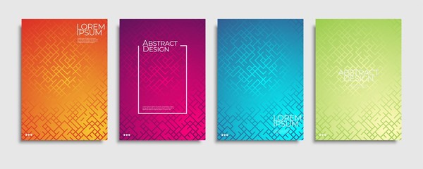 Brochure cover templates set. Minimal colorful gradient abstract cover background. A4 eps10 vector.