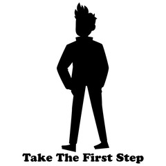 Take the first step -handwritten motivational quote. vector illustration