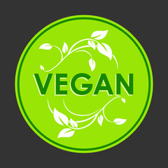 Vegan Organic Eco vector icon. Ecology Bio flat vector sign. Green leaf. Vector illustration