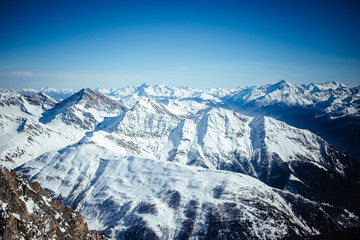 Catena del Monte Bianco, vista da Punta Hellbronner