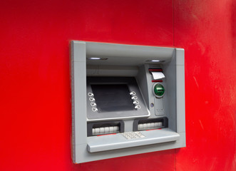 automated teller machine on the wall.
