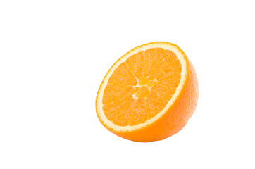  half orange fruit on white background