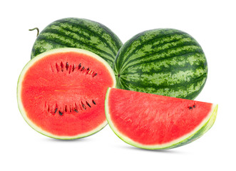 Slice of watermelon isolated on white background.