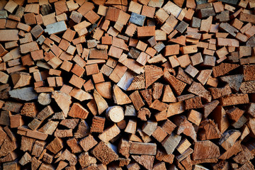 Textured chopped firewood background outdoor outdoor.