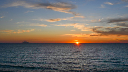 Volcano during the sunset in the south of Italy