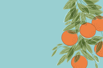Orange illustration copy space background