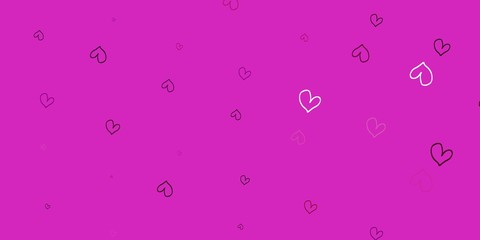 Light Pink vector backdrop with sweet hearts.