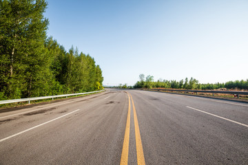 Picturesque country road in the morning