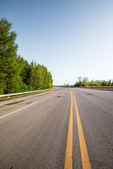 Picturesque country road in the morning