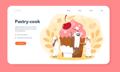 Confectioner web banner or landing page. Professional