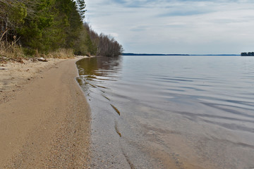 panorama of the Volga River in spring