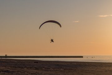 kite surfing on the beach