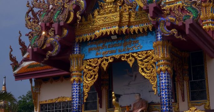 Imposing Thai Temple Art. Colorful and Beautiful Asian Architecture in 4K